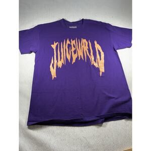 Juice WRLD 999 Club Purple T-Shirt Large Revenge Style Logo Orange Graphic Men’